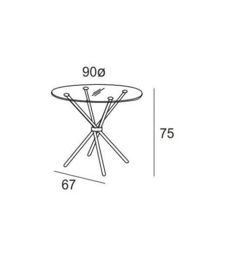 Mesa de cristal GOLUM, reuniones, redonda, patas entrelazadas, medida 90 cm Mesa de cristal GOLUM, reuniones, redonda, patas entrelazadas, medida 90 cm