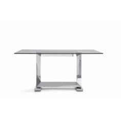 Mesa de cristal KRIS, base de acero, medida 180x90 cm