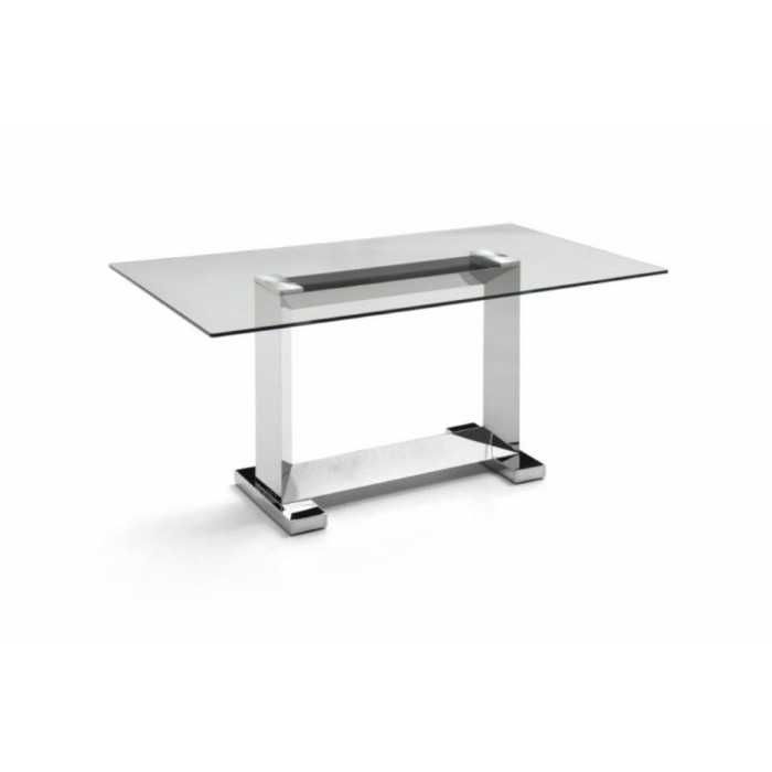 Mesa de cristal KRIS, base de acero, medida 200x90 cm