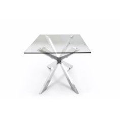Mesa de cristal LOVE, estructura de acero, medida 200x100 cm