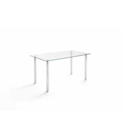 Mesa de cristal SORAYA, estructura 4 patas redondas, medida 120x70 cm Mesa de cristal SORAYA, estructura 4 patas redondas, medida 120x70 cm