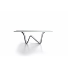 Mesa de cristal MUSTAN, sala de espera, medida 120x60 cm