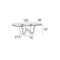 Mesa de cristal MUSTAN, sala de espera, medida 120x60 cm