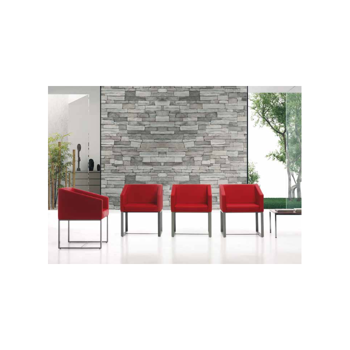 Silla para salas de espera T-Roc-1, pie fijo rectangular, tapizado