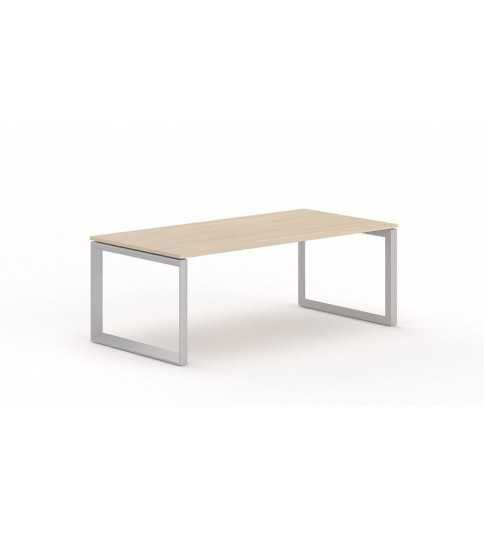 Mesa de oficina STAR, estructura metálica acabado plata,  lateral cerrado, fondo 80 cm Mesa de oficina STAR, estructura metálica acabado plata,  lateral cerrado, fondo 80 cm
