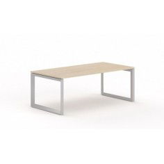 Mesa de oficina STAR, estructura metálica acabado plata,  lateral cerrado, fondo 80 cm