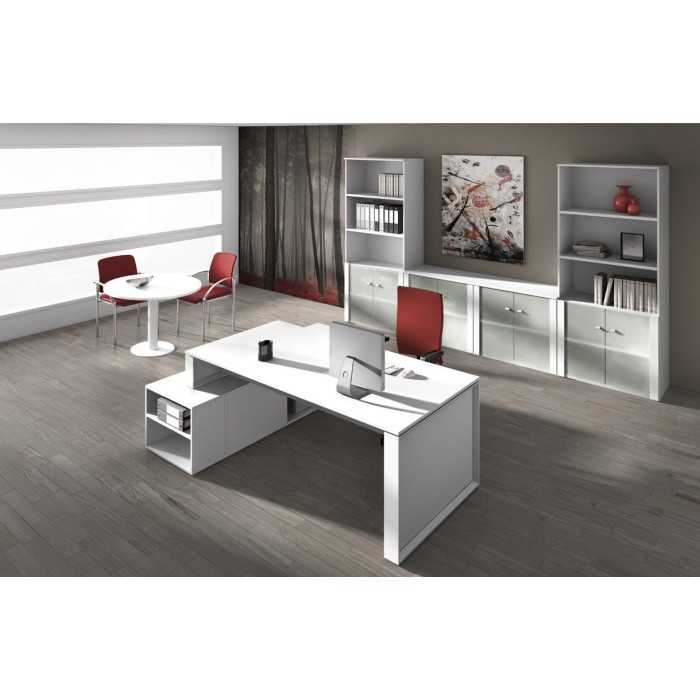 Mesa de despacho OMEGA con armario auxiliar lado derecho Mesa de despacho OMEGA con armario auxiliar lado derecho