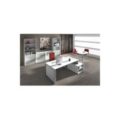 Mesa de despacho OMEGA con armario auxiliar lado izquierdo
