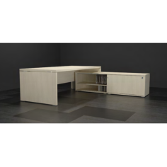 Mesa despacho con credencia KARINA, elegante y profesional, alto almacenaje