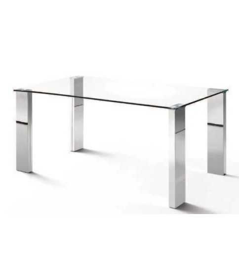 Mesa de cristal ESTRELLA PLUS, patas rectangulares, medida 120x90 cm Mesa de cristal ESTRELLA PLUS, patas rectangulares, medida 120x90 cm