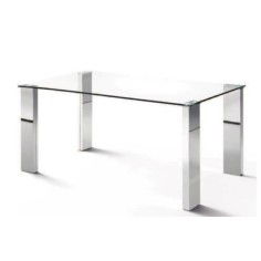 Mesa de cristal ESTRELLA PLUS, patas rectangulares, medida 120x90 cm