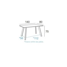 Mesa modelo Krisis 140x80 cm