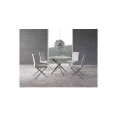 Mesa de cristal FONTANA, redonda, patas entrelazadas, diámetro 110 cm