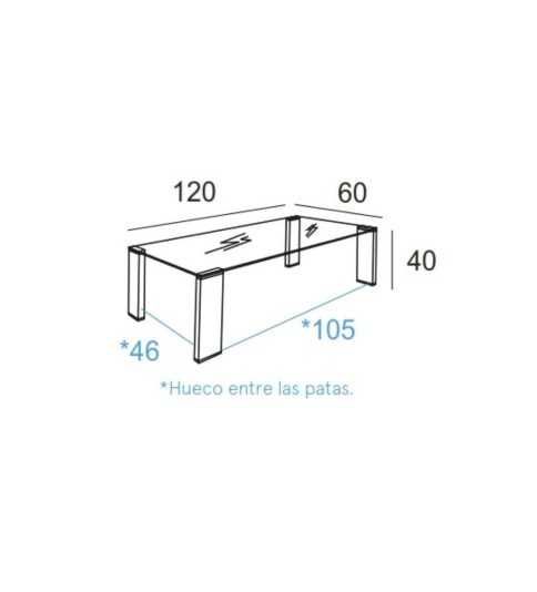 Mesa centro Capri Stainless Steel 120x60 cm Mesa centro Capri Stainless Steel 120x60 cm