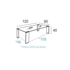 Mesa centro Capri Stainless Steel 120x60 cm