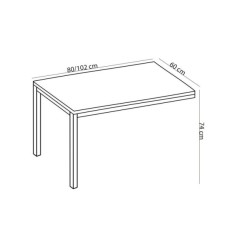 Mesa recta Euro 5100 + ala 