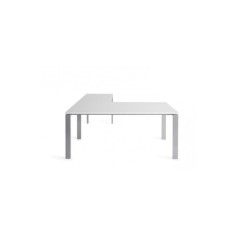 Mesa de oficina PORTICO + ala derecha, estructura metálica