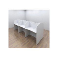 Call center de madera para 6 puestos de trabajo enfrentados