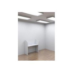 Módulo call center individual de madera esquinas redondeadas