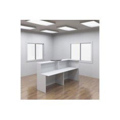 Mostrador recepción + sobremostrador BASIC 240 cm terminación derecha