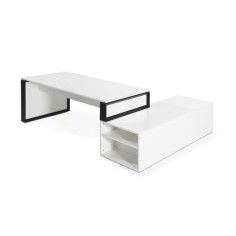 Mesa de despacho OMEGA con armario auxiliar lado izquierdo