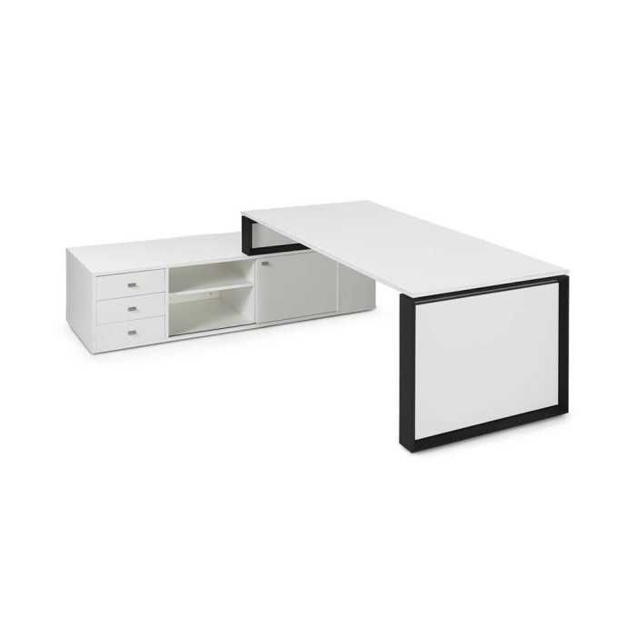 Mesa de despacho OMEGA con armario auxiliar lado izquierdo