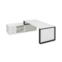 Mesa de despacho OMEGA con armario auxiliar lado izquierdo