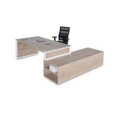 Mesa de despacho OMEGA con armario auxiliar lado izquierdo