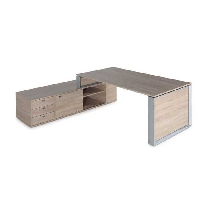 Mesa de despacho OMEGA con armario auxiliar lado izquierdo
