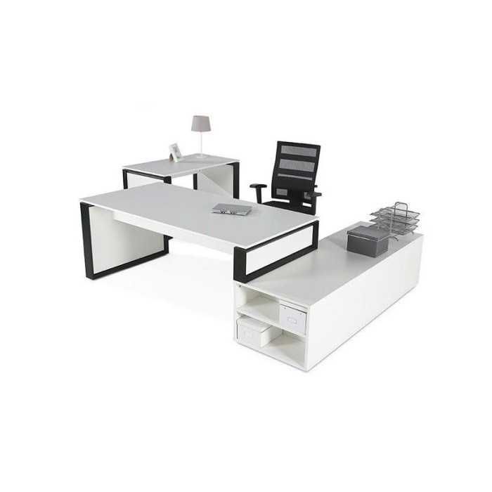 Mesa de despacho OMEGA con armario auxiliar lado izquierdo
