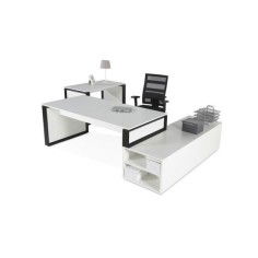 Mesa de despacho OMEGA con armario auxiliar lado izquierdo