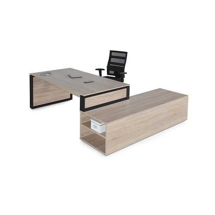 Mesa de despacho OMEGA con armario auxiliar lado izquierdo