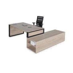 Mesa de despacho OMEGA con armario auxiliar lado izquierdo