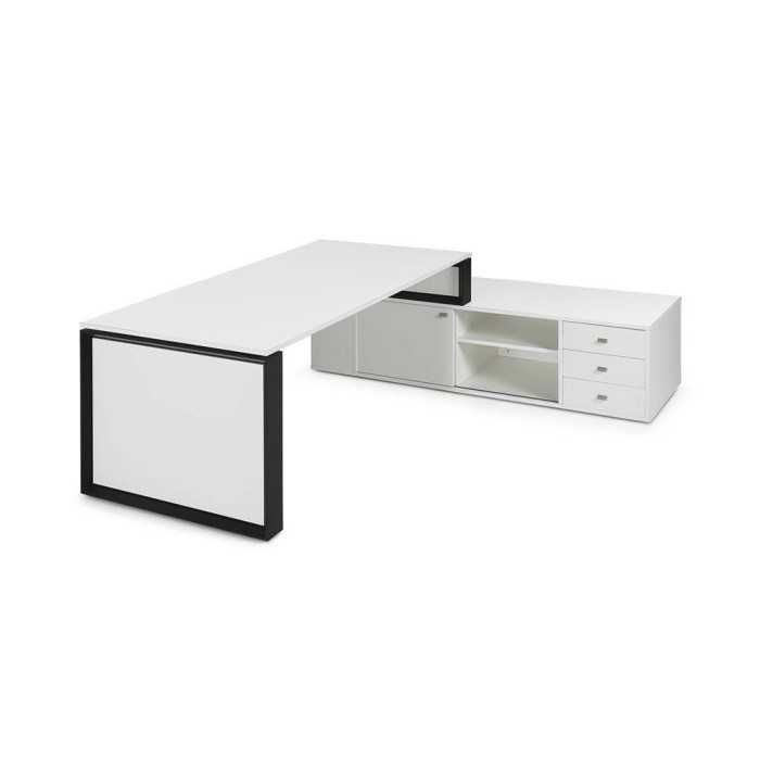 Mesa de despacho OMEGA con armario auxiliar lado derecho Mesa de despacho OMEGA con armario auxiliar lado derecho