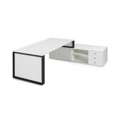 Mesa de despacho OMEGA con armario auxiliar lado derecho Mesa de despacho OMEGA con armario auxiliar lado derecho