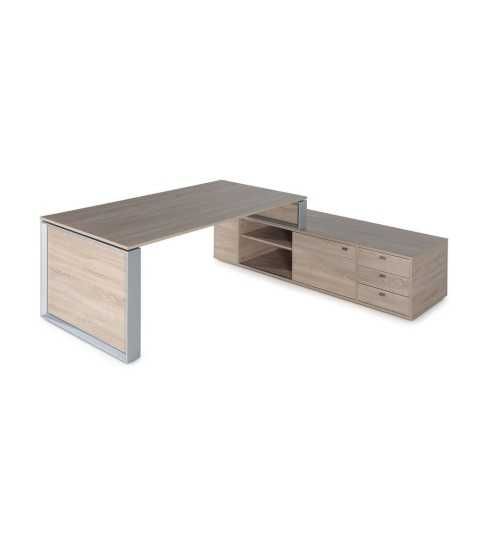 Mesa de despacho OMEGA con armario auxiliar lado derecho Mesa de despacho OMEGA con armario auxiliar lado derecho