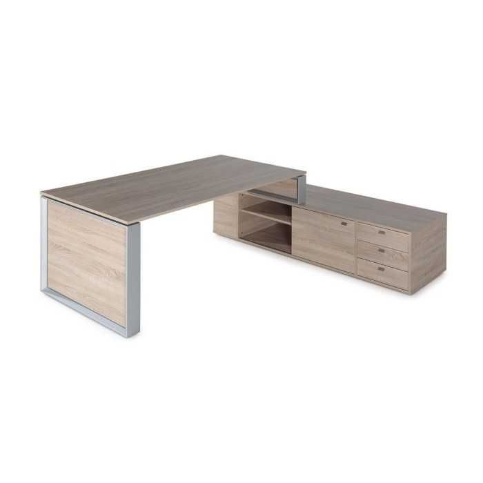 Mesa de despacho OMEGA con armario auxiliar lado derecho Mesa de despacho OMEGA con armario auxiliar lado derecho