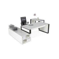 Mesa de despacho OMEGA con armario auxiliar lado derecho Mesa de despacho OMEGA con armario auxiliar lado derecho