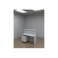 Mostrador recepción BASIC ancho 120 cm + cajonera 3 cajones, color blanco Mostrador recepción BASIC ancho 120 cm + cajonera 3 cajones, color blanco