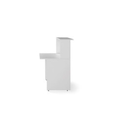 Mostrador recepción BASIC, medida 120 cm, con cajonera y armario bajo, color blanco Mostrador recepción BASIC, medida 120 cm, con cajonera y armario bajo, color blanco
