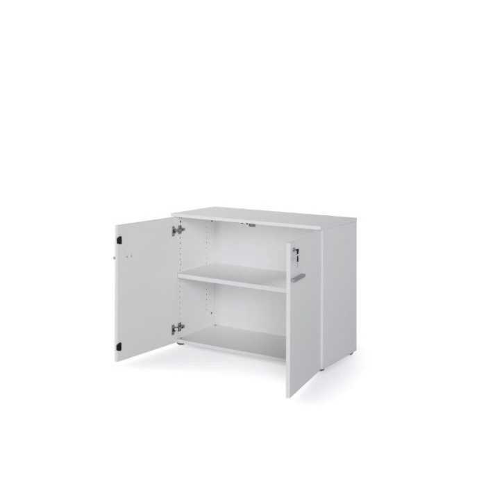 Mostrador recepción BASIC, medida 120 cm, con cajonera y armario bajo, color blanco Mostrador recepción BASIC, medida 120 cm, con cajonera y armario bajo, color blanco