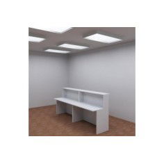 Mostrador de recepción recto BASIC, color blanco, ancho total 240 cm