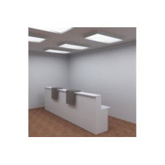 Mostrador de recepción BASIC, recto blanco con sobremostradores, ancho 360 cm