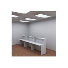 Mostrador de recepción BASIC, recto blanco con sobremostradores, ancho 360 cm
