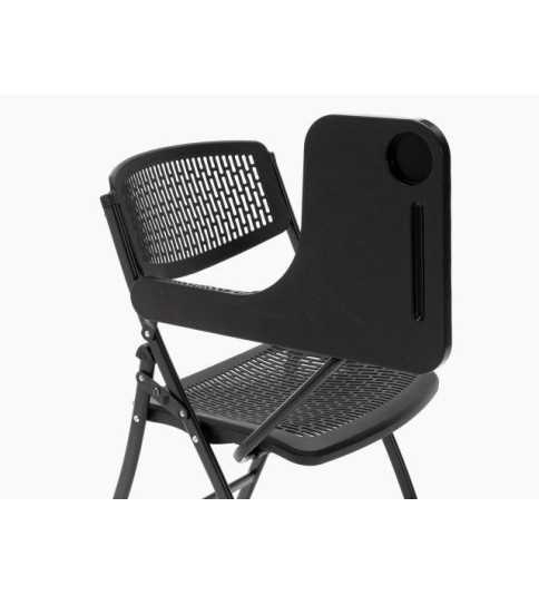 Pack 4 sillas plegables SEUL de Euromof con pala derecha, estructura de acero, color negro Pack 4 sillas plegables SEUL de Euromof con pala derecha, estructura de acero, color negro