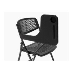 Pack 4 sillas plegables SEUL de Euromof con pala derecha, estructura de acero, color negro