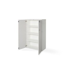 Armario Medio con puertas Serie Color blanco/olmo