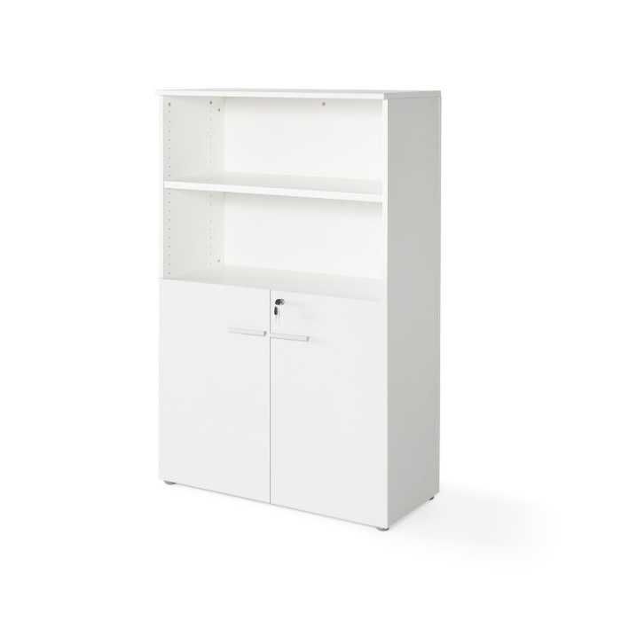 Armario medio con puertas bajas Serie Color Blanco/Olmo