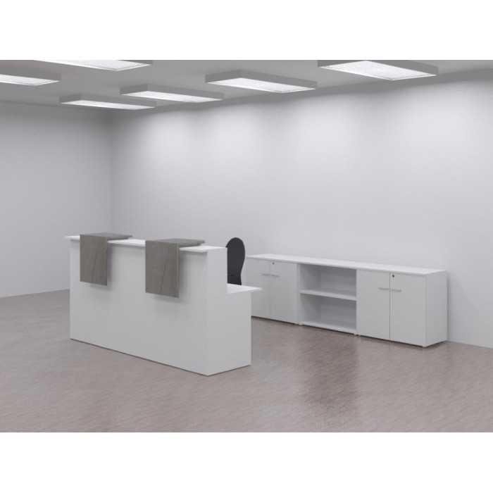 Mostrador Basic blanco 240 CM + 3 armarios bajos Mostrador Basic blanco 240 CM + 3 armarios bajos