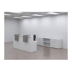 Mostrador Basic blanco 240 CM + 3 armarios bajos Mostrador Basic blanco 240 CM + 3 armarios bajos